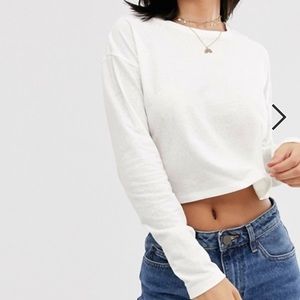ASOS DESIGN boxy linen mix t-shirt in white